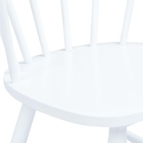 vidaXL Dining Chairs 2 pcs White Solid Rubber Wood