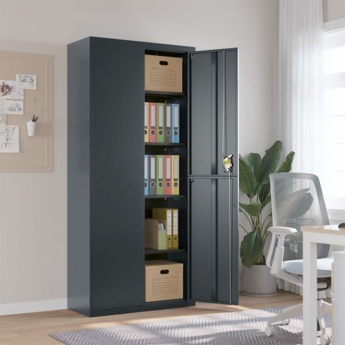 File Cabinet Anthracite 35.4"x15.7"x78.7" Steel