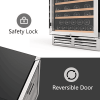 30-Bottle Dual Zone Wine Cooler Refrigerator with Digital Temperature Control and Glass Front Doors