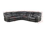 ACME Imogen Sectional Sofa (Power Motion), Gray Leather-Aire (1Set/6Ctn) 54810