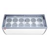 VEVOR Commercial Ice Cream Display Case, 20 Cu.ft Chest Freezer, Mobile Glass Top Deep Freezer, Restaurant Gelato Dipping Cabinet with 12 Large Tubs