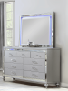 Sterling King 5 PC LED Bedroom set made with wood in Silver Color