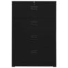 Filing Cabinet Black 35.4"x18.1"x52.8" Steel