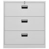 Filing Cabinet Light Gray 35.4"x18.1"x40.6" Steel