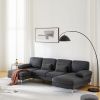U-Shaped 4-Seat Indoor Modular Sofa Dark Grey