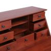 Secretary Desk Brown 30.7"x16.5"x40.6" Solid Mahogany Wood