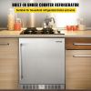 VEVOR 24'' Built-in Beverage Cooler, 5.3 cu.ft. Stainless Steel Beverage Refrigerator w/Embraco Compressor