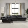 Zander Reclining Sectional Sofa - Black PU