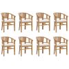9 Piece Patio Dining Set Solid Wood Teak