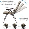 5 Piece Patio Dining Set Outdoor Furniture, Aluminum Folding Chair Sling Chair Set with 48 inch Round Crafttech Top Aluminum Table