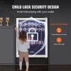 VEVOR 24" Beverage Refrigerator, 154 Cans Under Counter Built-in or Freestanding Beer Cooler Fridge, Blue LED Light, Child Lock, Adjustable Shelves