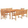5 Piece Patio Dining Set Solid Wood Teak