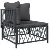 11 Piece Patio Lounge Set with Cushions Anthracite Steel