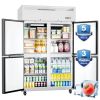 4 Door Dining Room Refrigerator with 8 Adjustable 48" Wide Stainless Steel Shelves 36 Cubic Feet Temperature Control 33��F~40��F