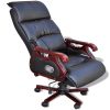 Black Top Real Leather Adjustable Massage Office Chair