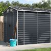 Garden Shed Anthracite 75.2"x385.8"x78" Galvanized Steel