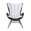 Indoor Outdoor Lounge Chair with Intricate Rope Woven Wingback, Gray
