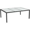 11 Piece Outdoor Dining Set with Cushions Poly Rattan Black