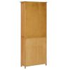 Bookcase with 2 Doors 35.4"x11.8"x78.7" Solid Oak Wood