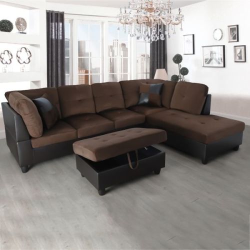 Brown Lint And PVC 3-Piece Couch Living Room Sofa Set B Brown Lint And PVC 3-Piece Couch Living Room Sofa Set B