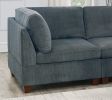 Living Room Furniture Grey Chenille Modular Sectional 8pc Set Large Corner L-Sectional Modern Couch 2x Corner Wedge 4x Armless Chairs and 2x Ottomans