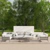 Jasper 73" Upholstered Patio Deep Seating Sofa, Wheat Beige Axroma Olefin