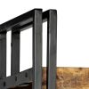 5-Tier Bookcase Solid Mango Wood and Steel 55.1"x11.8"x70.9"