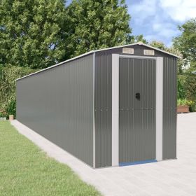 Garden Shed Light Gray 75.6"x402"x87.8" Galvanized Steel