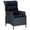 9 Piece Patio Dining Set with Cushions Poly Rattan Dark Gray