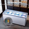 VEVOR Commercial Ice Cream Display Case, 20 Cu.ft Chest Freezer, Mobile Glass Top Deep Freezer, Restaurant Gelato Dipping Cabinet with 12 Large Tubs