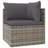 14 Piece Patio Lounge Set with Cushions Gray Poly Rattan
