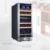 30-Bottle Dual Zone Wine Cooler Refrigerator with Digital Temperature Control and Glass Front Doors