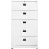 Filing Cabinet White 35.4"x18.1"x64.6" Steel