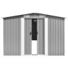 Garden Shed Gray 101.2"x306.7"x71.3" Galvanized steel