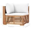 Patio 4-Seater Sofa with Cushions Solid Teak Wood