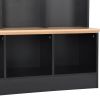 ON-TREND Wide Design Hall Tree with Storage Bench, Minimalist Shoe Cabinet with Cube Storage & Shelves