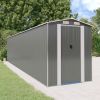 Garden Shed Light Gray 75.6"x336.6"x87.8" Galvanized Steel