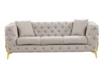 Contempo Buckle Fabric Modern Style 2Pc(Sofa + Chair) Living Room Set Made with Wood in Light Gray