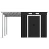Garden Shed with Extended Roof Anthracite 136.2"x92.9"x71.3" Steel
