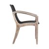 Tye 25 Inch Patio DIning Chair, Light Eucalyptus Wood, Dark Gray Rope Seat