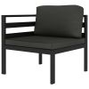 11 Piece Patio Lounge Set with Cushions Aluminum Anthracite