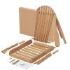 Wood Lounge Patio Chair for Garden Outdoor Wooden Folding Adirondack Chair Set of 2 Solid Cedar Wood Lounge Patio Chair for Garden, Lawn, Backyard