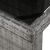 Patio Table 94.5"x35.4"x29.1" Poly Rattan and Glass
