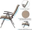 5 Piece Patio Dining Set Outdoor Furniture, Aluminum Folding Chair Sling Chair Set with 48 inch Round Crafttech Top Aluminum Table
