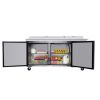 Orikool 67 IN Commercial Pizza Prep Table with a Built-in Refrigerator 20.3 Cu.Ft, Butcher Block Cutting Board, Protection Lid, Cold Storage