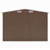 Garden Shed Brown 101.2"x389.8"x71.3" Galvanized steel