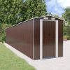 Garden Shed Dark Brown 75.6"x402"x87.8" Galvanized Steel