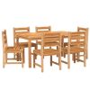 7 Piece Patio Dining Set Solid Wood Teak