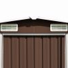 Garden Shed Brown 101.2"x389.8"x71.3" Galvanized steel