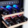 30-Bottle Dual Zone Wine Cooler Refrigerator with Digital Temperature Control and Glass Front Doors
